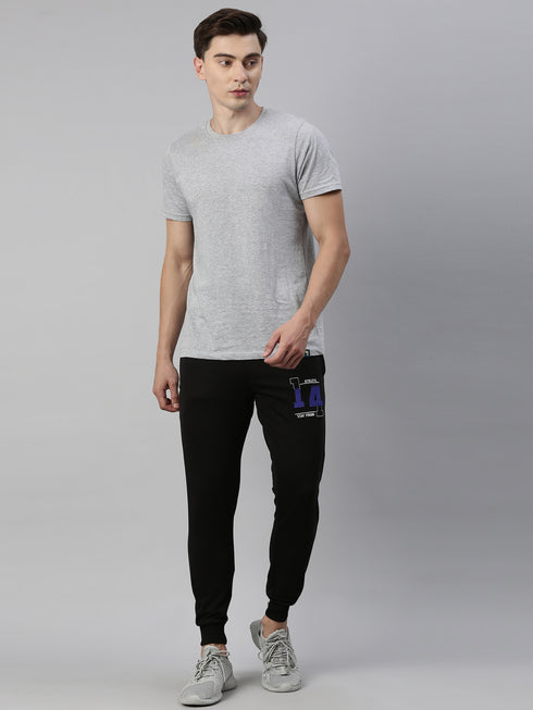 Grey & Black Solid Lounge Wear